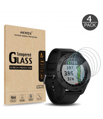 (Pack of 4) Tempered Glass Screen Protector for Garmin Approach S60, Akwox [0.3mm 2.5D High Definition 9H] Premium Clear Screen Protective Film for Garmin Approach S60