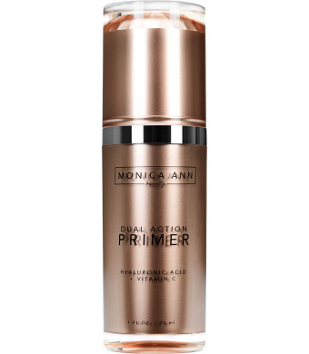 Dual-Action Face Primer (Vitamin C+ Hyaluronic Acid) , Monica Ann Beauty; Foundation Primer that will Hydrate, Mattify, Brighten, and Blur for a Healthy Natural Glow!