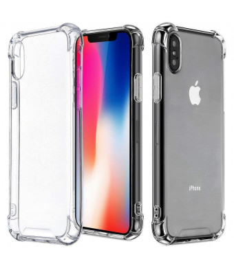 TekSonic Case for iPhone XS and iPhone X, Crystal Clear Case with [TPU Bumper Cushion] Soft Gel Full Cover Protector for Apple iPhone-XS 2018 and iPhone-X Case 2017