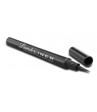 Lavish Liner by Hairgenics Pronexa  2-in-1 Precision Liquid Eyeliner Pen with Eyelash Growth Enhancing Serum and Castor Oil for Perfect Eyes and Long Lashes, Jet Black.