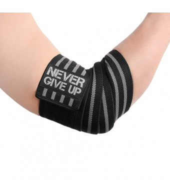 HYFAN Professional Wrist Elbow Knee Wraps Elastic Straps Brace Support Protector for Weightlifting Workout Bodybuilding Gym Fitness