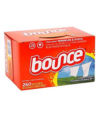 Bounce Fabric Softener Dryer Sheets, Outdoor Fresh - 260 Sheets