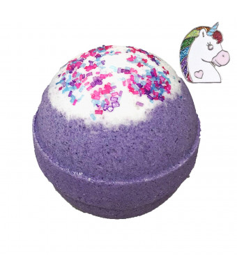 Girls Unicorn BUBBLE Bath Bomb with Surprise Necklace Inside by Two Sisters Spa, Best Birthday Gift Idea, Large Scented Spa Fizzy, Fun Color, Lush Scent, Kid Safe, Vegan, Hand-made in USA