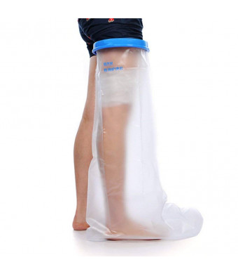 Adult Leg cast Protector for Shower, Waterproof Shower Bandage and Cast Cover Full Leg Watertight Protection to Broken Leg, Knee, Foot, Ankle Wound, Burns 100% Reusable (Full Leg 43.5"20"9.8")