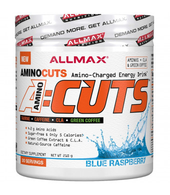 ALLMAX Nutrition AMINOCUTS ACUTS Weight-Loss BCAA CLA Taurine Green Coffee Blue Raspberry 7 4 oz 210 g