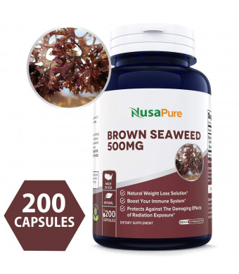 Best Brown Seaweed Extract 500mg 200 Capsules (NON-GMO and Gluten Free) - Fucoidan - Natural Dietary Supplement For Weight Loss and For Boosting Your Immune System 100% MONEY BACK GUARANTEE!