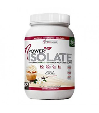 nPower Nutrition | 100% Pure Grass Fed Whey Protein Isolate, Enzymes, All Natural Sweeteners | Vanilla Cupcake | 32 Servings ...