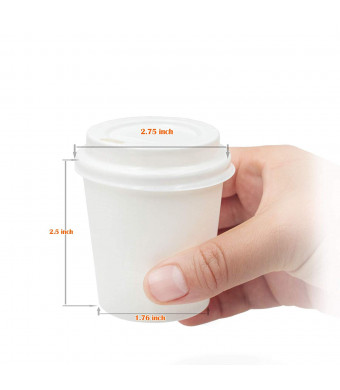 GOLDEN APPLE, Disposable Paper Coffee Cups 4 oz. Cups and Lids Quantity 50 Cups per Pack.