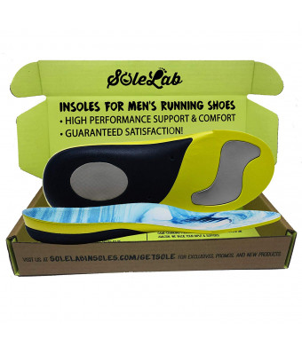 Insoles for Mens Running Shoes :: Full Length :: Comfort Orthotic :: Replacement Inserts with Adaptive Arch and Gel Insert, Size (8.5, 9, 9.5, 10 or EU 41, 42, 43)