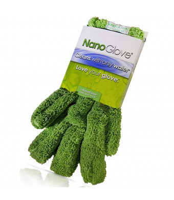 Nano Glove - Green Household Kitchen Cleaning Hand Glove | Replaces Paper Towels Microfiber Wipe Cloths and Feather Dusters | All Purpose Surface Cleaner for Window Stainless Steel Dusting | Small Size