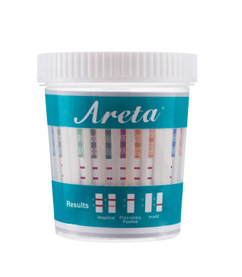 5 Pack Areta 14 Panel Drug Test Cup Kit with Temperature Strip, Instant Testing 14 Drugs Buprenorphine (BUP),THC,OPI 2000, AMP,BAR,BZO,COC,MET,MDMA,MTD,OXY,PCP,PPX,TCA-#ACDOA-1144 (5 Tests)