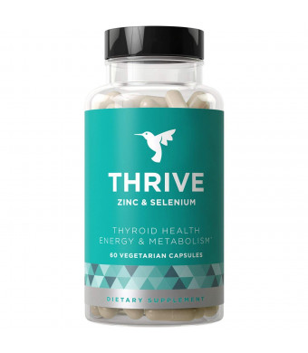 Thrive Thyroid Support and Energy Metabolism - Natural Relief and Fast-Acting Strength to Fight Fatigue, Balance Hormones, Promote Focused Energy - Zinc, Selenium, Iodine - 60 Vegetarian Soft Capsules