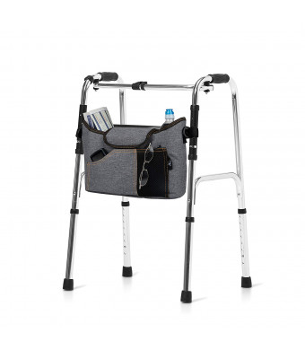 Olivia and Aiden Walker Bag - Wheelchair Pouch for Standard Walkers, Wheelchairs, Bariatric Walkers, and Dual-Point Folding Walkers - Keeps Your Necessities, Accessible and Organized - 2 Bonus Bag Hooks