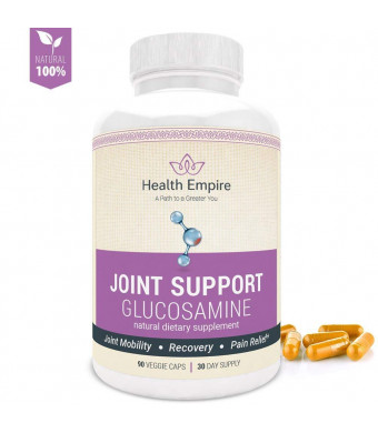 Glucosamine Chondroitin MSM Turmeric Boswellia - Joint Support and Anti-Inflammatory - Pain Relief Glucosamine Sulfate Capsules for Back, Knees, Hands - Non GMO, Gluten Free, Soy Free - Made in USA