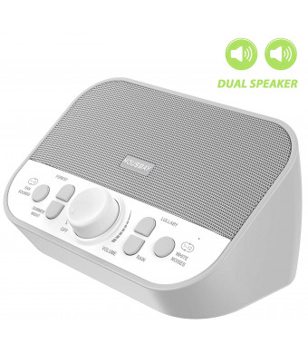 Housbay Sound Machine - White Noise Machine for Sleeping with 28 Soothing Sounds Headphone Jack High Quality Speaker 4 Sleep Timer Sound Therapy for Baby Kids Adults Seniors Gray