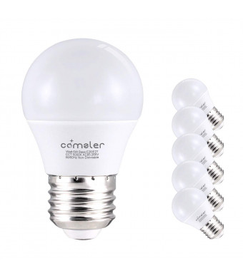 Comzler 6W A15 LED Bulb Daylight 60 Watt Equivalent, E26 Medium Screw Base Small Light Bulb Cool White 5000K, Home Lighting Decorative Ceiling Fan Light Bulbs Non-Dimmable(Pack of 6)