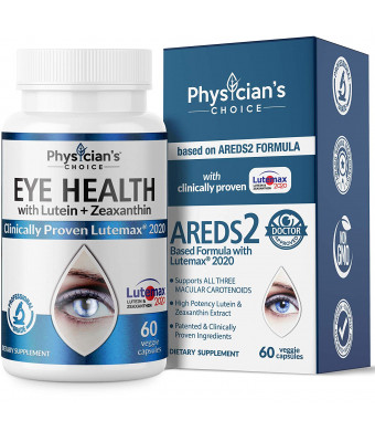 Areds 2 Eye Vitamins [Clinically Proven] Lutein and Zeaxanthin Supplement Lutemax 2020; Supports Eye Strain, Dry Eye, Eye and Vision Health, 2 Award Winning Eye Ingredients Plus Bilberry Extract
