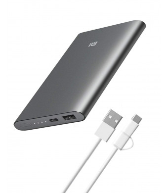 MI Xiaomi Portable Charger Power Bank Pro 10000mAh 18W Fast Charging Qc 3.0 Aluminum Battery Pack for iPhone Xs XR X 8 7 6 iPad Samsung Galaxy S9 S8 S7 and Android Phones (USB-C Cable Included) (Mi)
