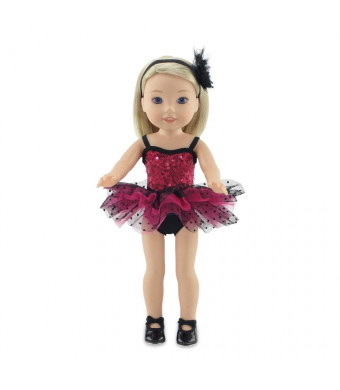 Emily Rose 14 Inch Doll Clothes | Doll Jazz Ballet Outfit, Includes Leotard , Tutu, Matching Headband and Black Tap Shoes | Fits 14" American Girl Wellie Wishers and Glitter Girls Dolls | Gift Boxed!