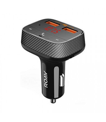 Roav Anker, SmartCharge F0 FM Transmitter/Bluetooth Receiver/Car Charger Bluetooth 4.2, 2 USB Ports, PowerIQ AUX Output (No Dedicated App)