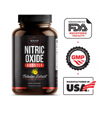 Snap Nitric Oxide Supplements - L Arginine, L Citrulline 1500mg Formula - Tribulus Extract and Panax Ginseng - Muscle Builder for Strength, Blood Flow and Endurance, Pre-Workout Supplement