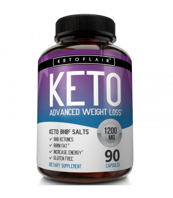 Keto Diet Pills 1200mg (90 Capsules) Advanced Weight Loss Ketosis Supplement - Natural BHB Salts (beta hydroxybutyrate) Ketogenic Fat Burner, Carb Blocker, Non-GMO Product - Best Weight Loss Support