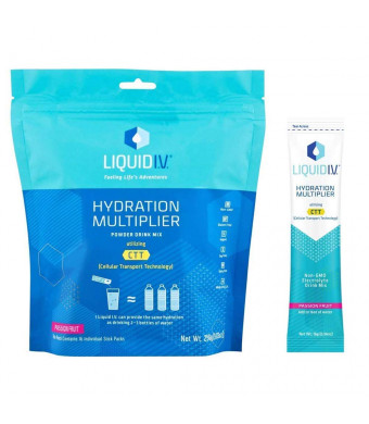 Liquid I.V. Hydration Multiplier, Electrolyte Powder, Easy Open Packets, Supplement Drink Mix (Passion Fruit, 16 Count)