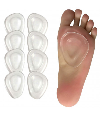 4 Pairs Metatarsal Pads for Women, Forefoot Support for Metatarsalgia, Reduces Foot Pain Re-Usable Great for Heels