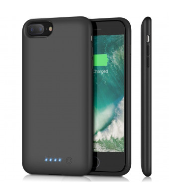 Battery Case for iPhone 8 Plus/ 7 Plus 8500mAh, Upgraded HETP Protective Rechargeable Extended Battery Pack for iPhone 7Plus Charging Case for Apple iPhone 8Plus Portable Power Bank (5.5 inch) - Black