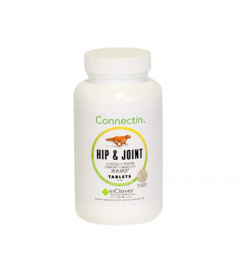 In Clover Connectin Hip and Joint Supplement for Dogs, Combines Glucosamine, Chondroitin and Hyaluronic Acid with Herbs, Patented and Clinically Tested to Work in 15 Days