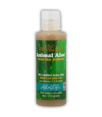 Aloe Life - Animal Aloe, Digestive Aid and Skin Treatment, Soothes Hotspots, Flea Bites and Irritation, Supports Pets Digestive Health and Overall Wellness (Unscented, 4 oz)