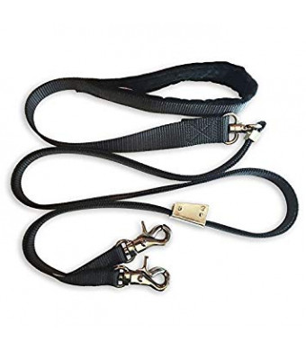 Sporn Double Dog Leash  No Tangle Swivel and Fully Adjustable Lead for Two Dogs, Double Dog Walker Leash with Soft Padded Handle, Dual Dog Splitter Leash