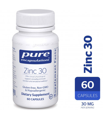 Pure Encapsulations - Zinc 30 - Zinc Picolinate (30 mg.) Highly Absorbable Hypoallergenic Supplement for Immune Support* - 60 Capsules