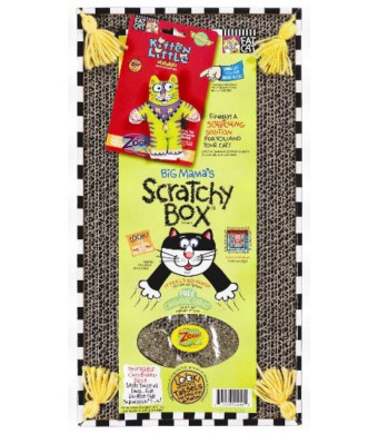 Petmate FATCAT Big Mama's Scratchy Box Cardboard Cat Scratcher Catnip and Toy Included
