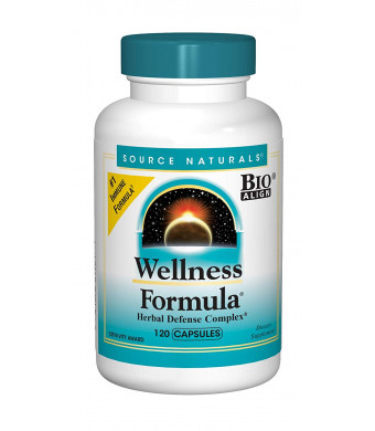Source Naturals Wellness Formula Bio-Aligned Supplement Herbal Defense Complex Immune System Support and Immunity Booster Wholefood With Vitamins and Antioxidants - 120 Capsules
