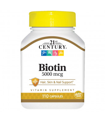21st Century Biotin 5000 mcg Capsules, 110 Count