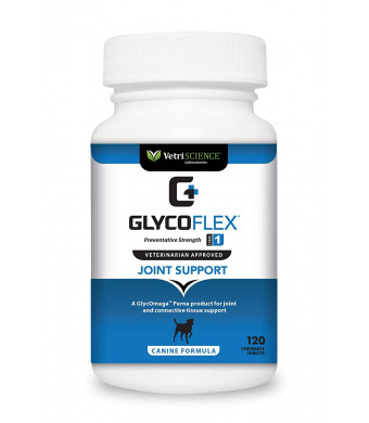 VetriScience Laboratories, GlycoFlex 1, Hip and Joint Supplement for Dogs, 120 Chewable Tablets