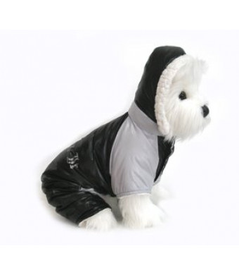 Dog Coat - "Ruffin' It" Snowsuit - Black and Grey - Large (L)