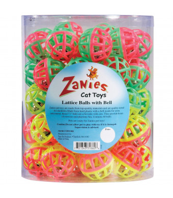 Zanies Plastic Lattice Balls Cat Toy Canister, 50-Pack