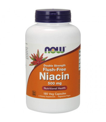 NOW Flush-Free Niacin 500 mg,180 Veg Capsules