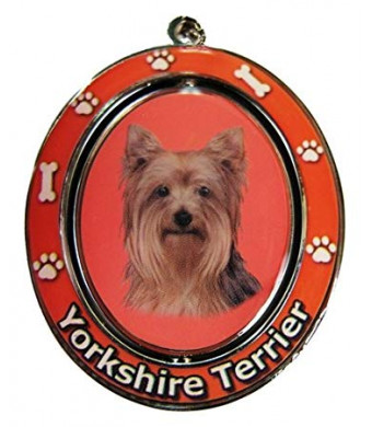 Yorkie Key Chain "Spinning Pet Key Chains"Double Sided Spinning Center With Yorkies Face Made Of Heavy Quality Metal Unique Stylish Yorkie Gifts