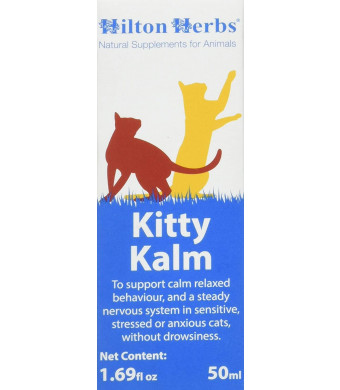 Hilton Herbs Kitty Kalm Herbal Supplement for Nervous/Anxious Cats, 1.69 fl oz ( 50 ml) Bottle