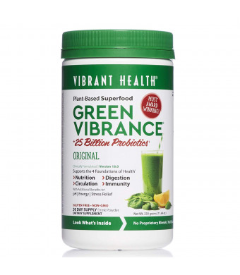 Vibrant Health - Green Vibrance, A Comprehensive, Restorative, Advanced Daily Superfood + Vegan D3, 30 Servings