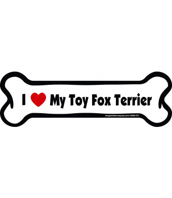 Imagine This Bone Car Magnet, I Love My Toy Fox Terrier, 2-Inch by 7-Inch