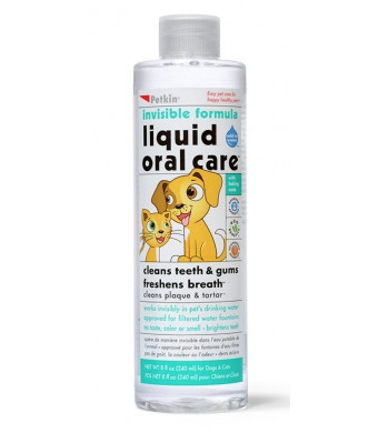 Petkin invisible formula Liquid Oral Care Teeth, Dental Gums Fresh Breath Dogs and Cats