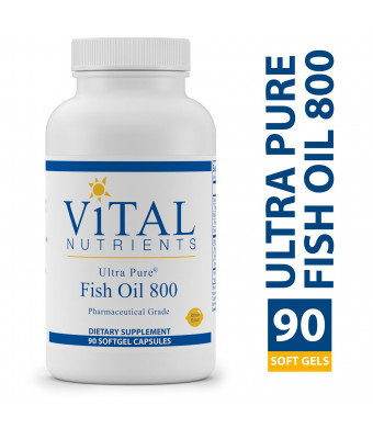Vital Nutrients - Ultra Pure Fish Oil 800 (Pharmaceutical Grade ) - Hi-Potency Wild Caught Deep Sea Fish Oil, Cardiovascular Support with EPA and DHA - 90 Softgels per Bottle