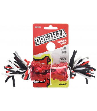 Petmate 30891 Dogzilla Tee Tug Pet Toy, Medium, Red/Black/Grey and White