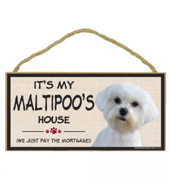 Imagine This Wood Breed Decorative Mortgage Sign, Maltipoo