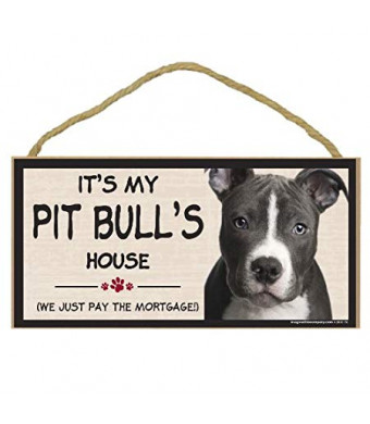 Imagine This Wood Breed Decorative Mortgage Sign, Pit Bull