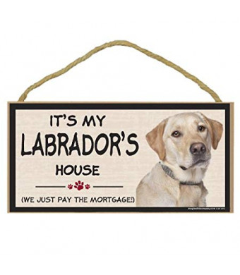 Imagine This Wood Breed Decorative Mortgage Sign, Labrador Yellow
